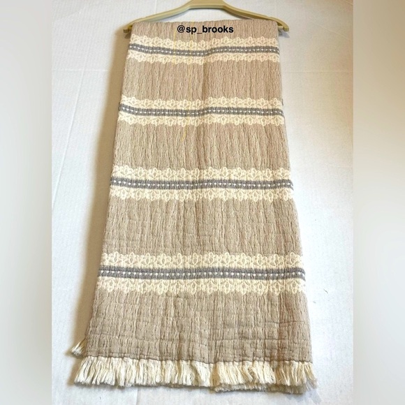 🎁Piscatextil Throw Blanket - Taupe Lace Motif - Picture 2 of 3